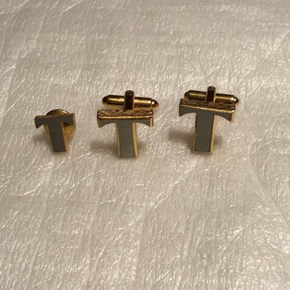 Two vintage pairs of Dante cufflinks - old car & T initial - Picture 3 of 9